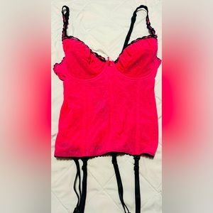 Hot Topic Sext Pink Punk Corset Retro Style Garter  Women Small 36B Top